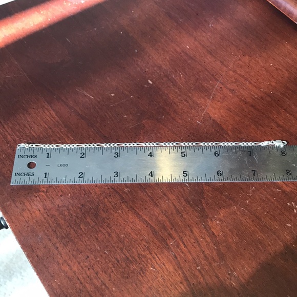 Sterling Silver Figaro Link Bracelet 8” - Picture 3 of 5